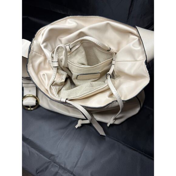ZARA Trafaluc White Bucket-Style Small Leather Shoulder Bag - Picture 6 of 6